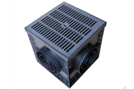 Дождеприемник S'park PolyMax Basic 300X300 пластиковый, с решеткой ячеистой пластиковой (комплект черный)