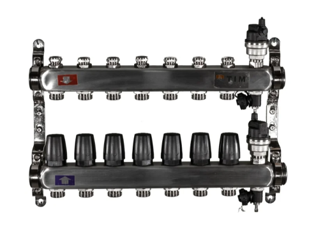 Коллекторная группа без расходомеров и кранов 1"-3/4", 7 хода , нерж, (КВАДРАТ) TIM  KBS5007