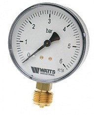 Манометр Watts 1/4 (Вертикальный выход) 6 бар 10007378