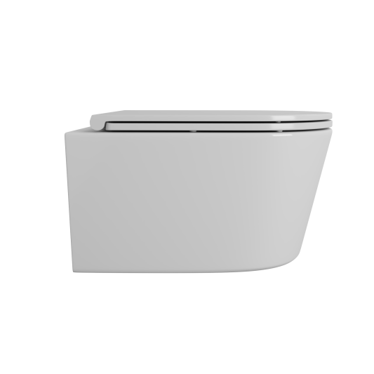 Унитаз подвесной безободковый (торнадо) DQ Schille 570*430*360мм, сиденье микролифт, белый () DT1466516