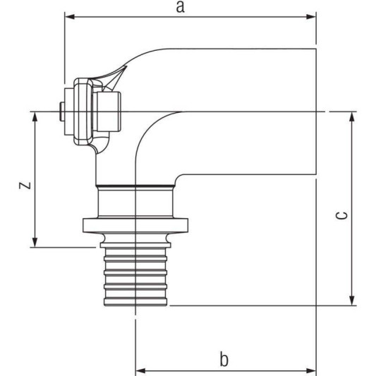 Угольник настенный Rehau Rautitan, длинный Ф20-1/2" 13661061001