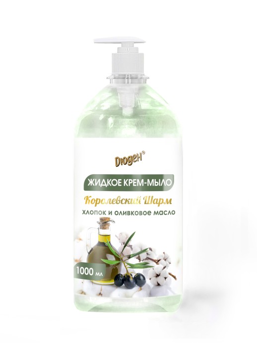 Дюден Жидкое крем-мыло, Королевский шарм (хлопок и оливковое масло), 1000 мл DU99071