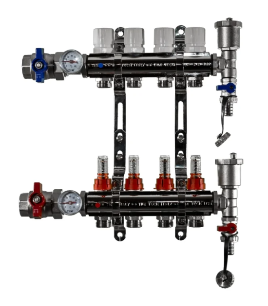 Коллекторная группа 1"-3/4", 4 хода латунный корпус TIM  KA004